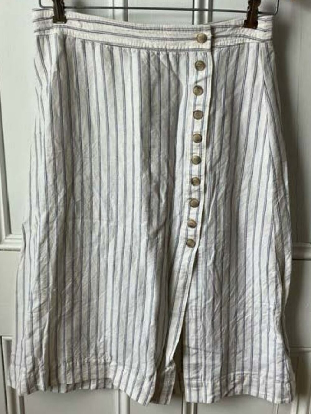 MADEWELL LINEN VERTICAL STRIPED SKIRT